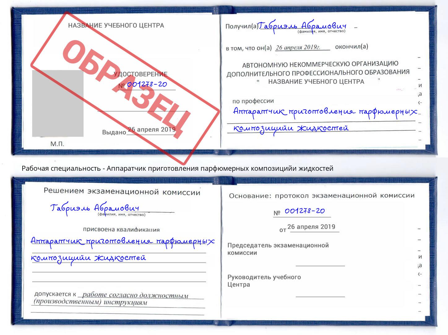 Аппаратчик приготовления парфюмерных композицийи жидкостей Абинск